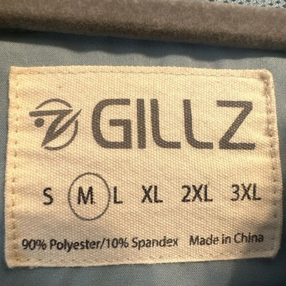 Gillz Blue Vented Button Up Fishing Shirt Mens Size Medium Breathable Roll Tab - Picture 4 of 8